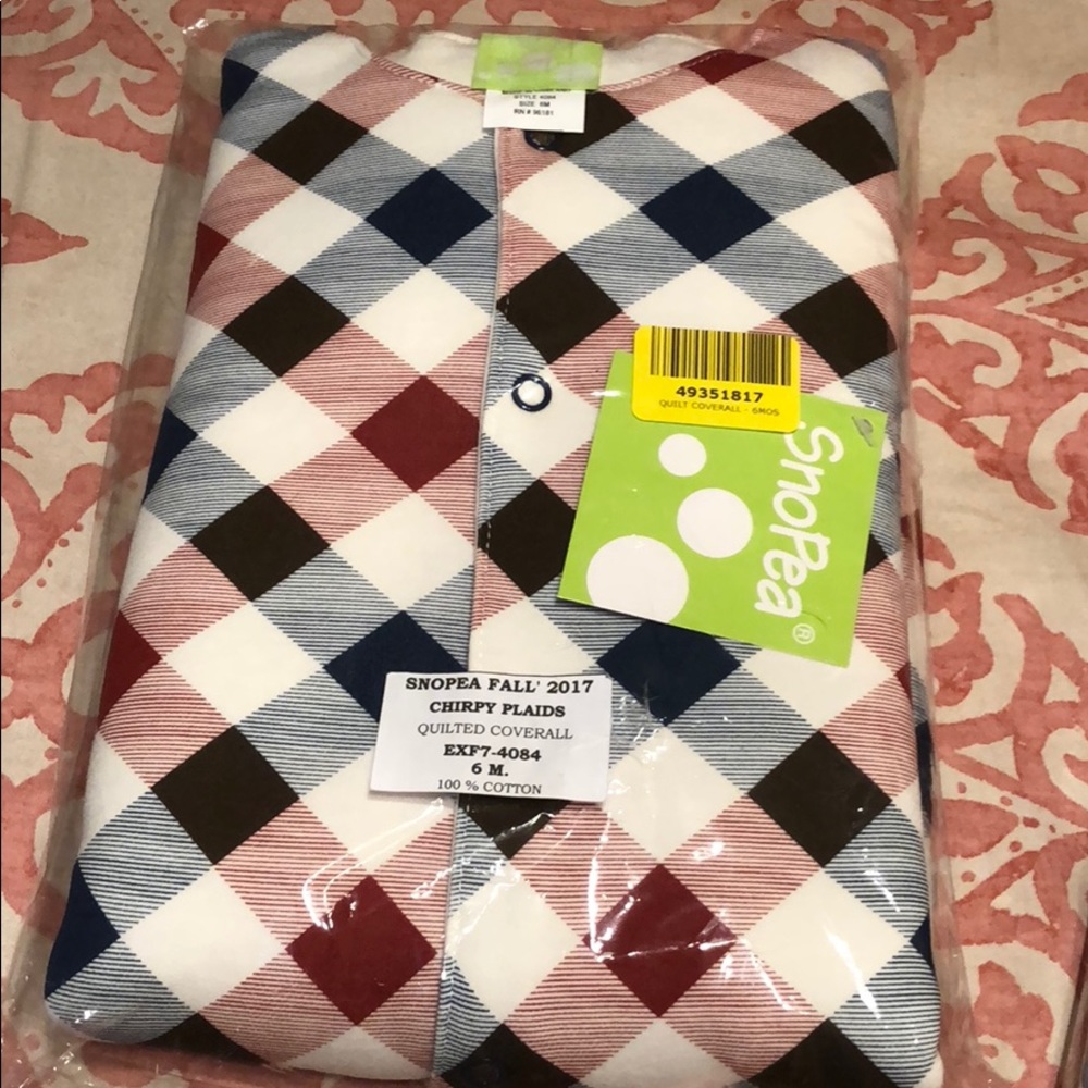 SnoPea NWT plaid coverall
